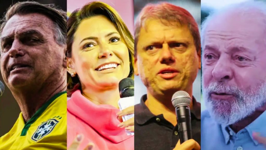 Pesquisa mostra Lula atrás de Bolsonaro, Michelle e Tarcísio no 2º turno