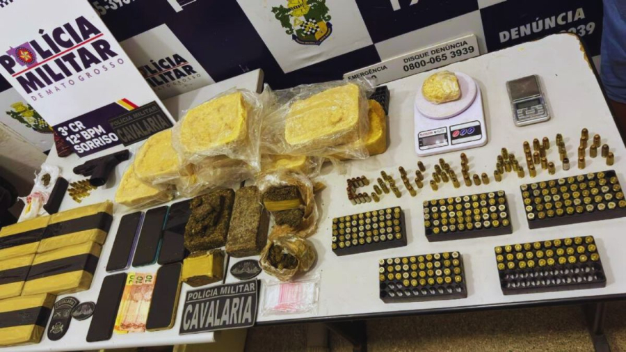 Em Sorriso, Cavalaria da PM detém oito suspeitos por tráfico de drogas e apreende pistola e mais de 300 munições