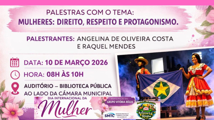 Biblioteca Municipal de Cáceres promove evento em homenagem ao Dia Internacional da Mulher